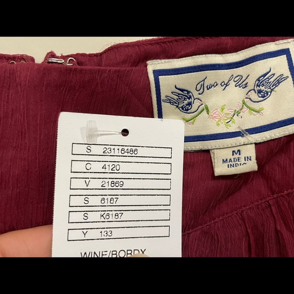 Wine coloured Anthropologie skirt - Picture 4 of 4